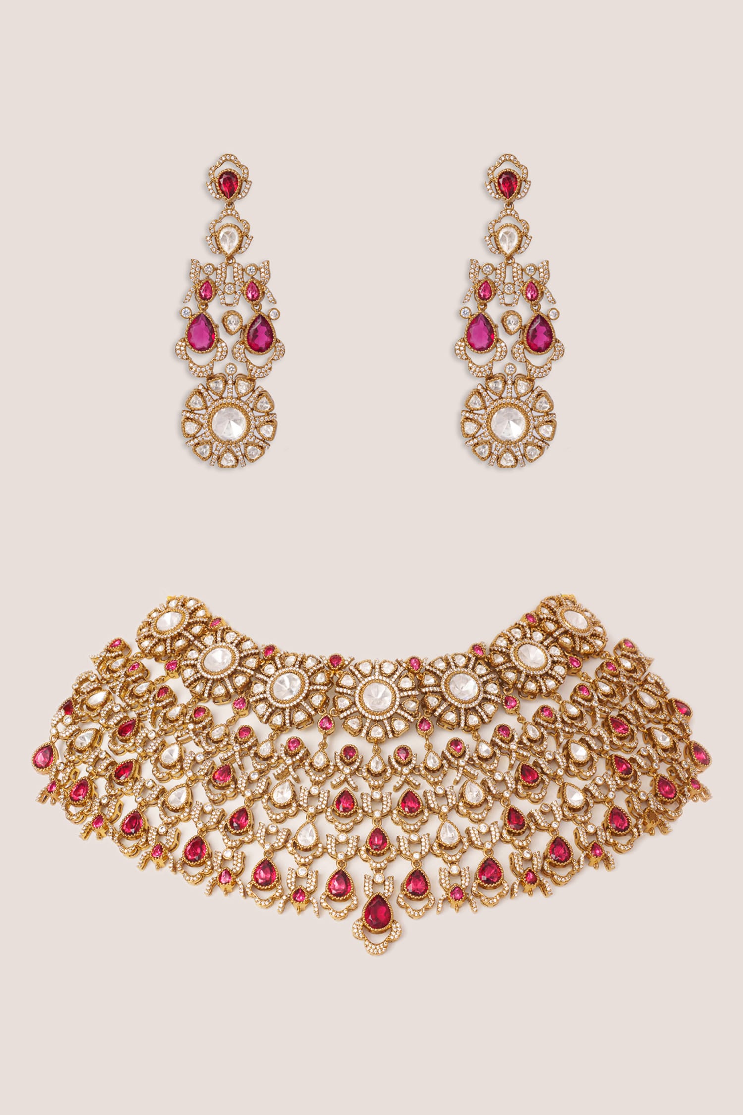 Polki Embellished Necklace Set 
