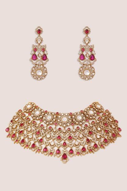 Polki Embellished Necklace Set 