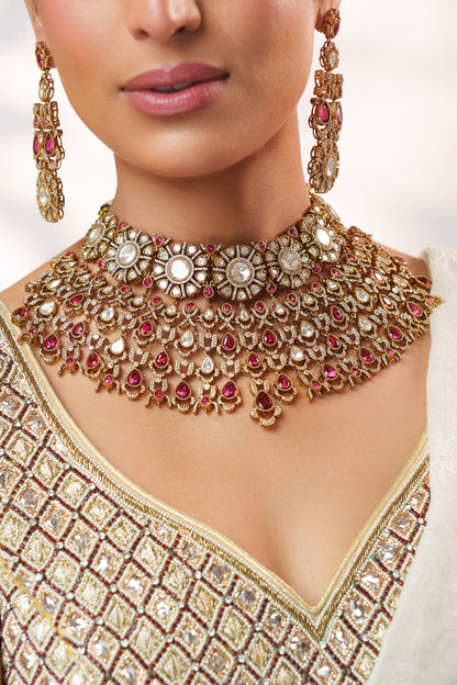 Polki Embellished Necklace Set 