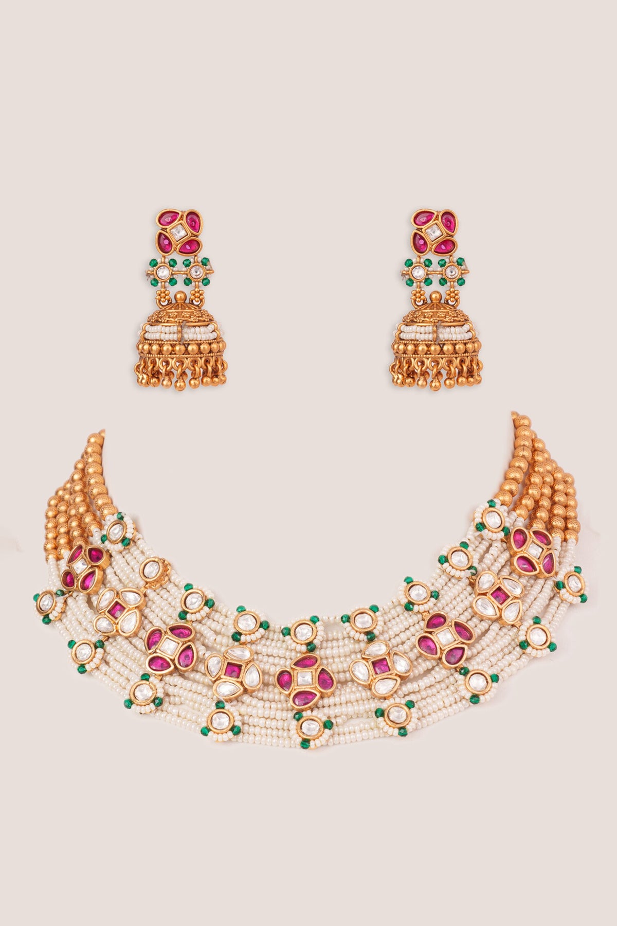 Kundan Embellished Necklace Set 