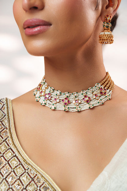 Kundan Embellished Necklace Set 
