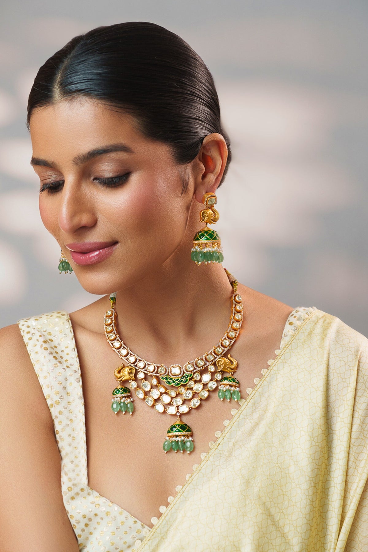 Moissanite Embellished Necklace Set 