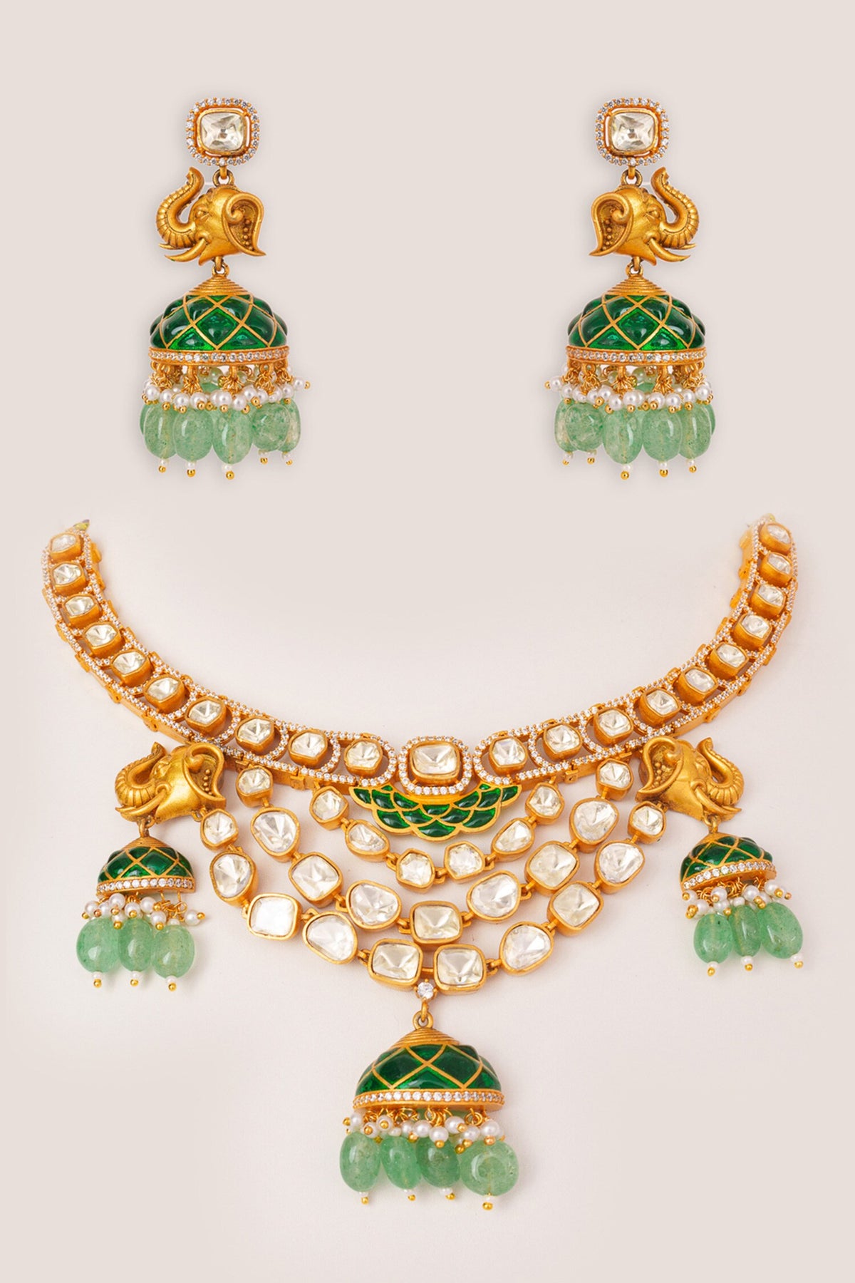 Moissanite Embellished Necklace Set 