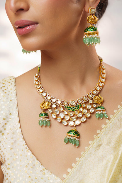 Moissanite Embellished Necklace Set 