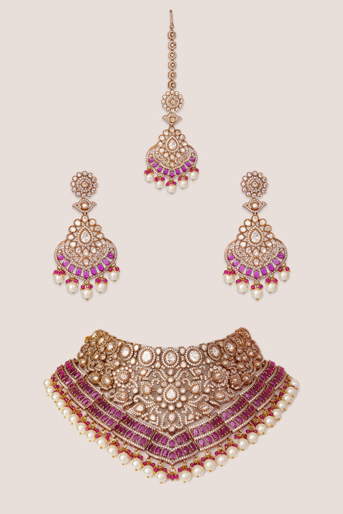 Polki Embellished Necklace Set 