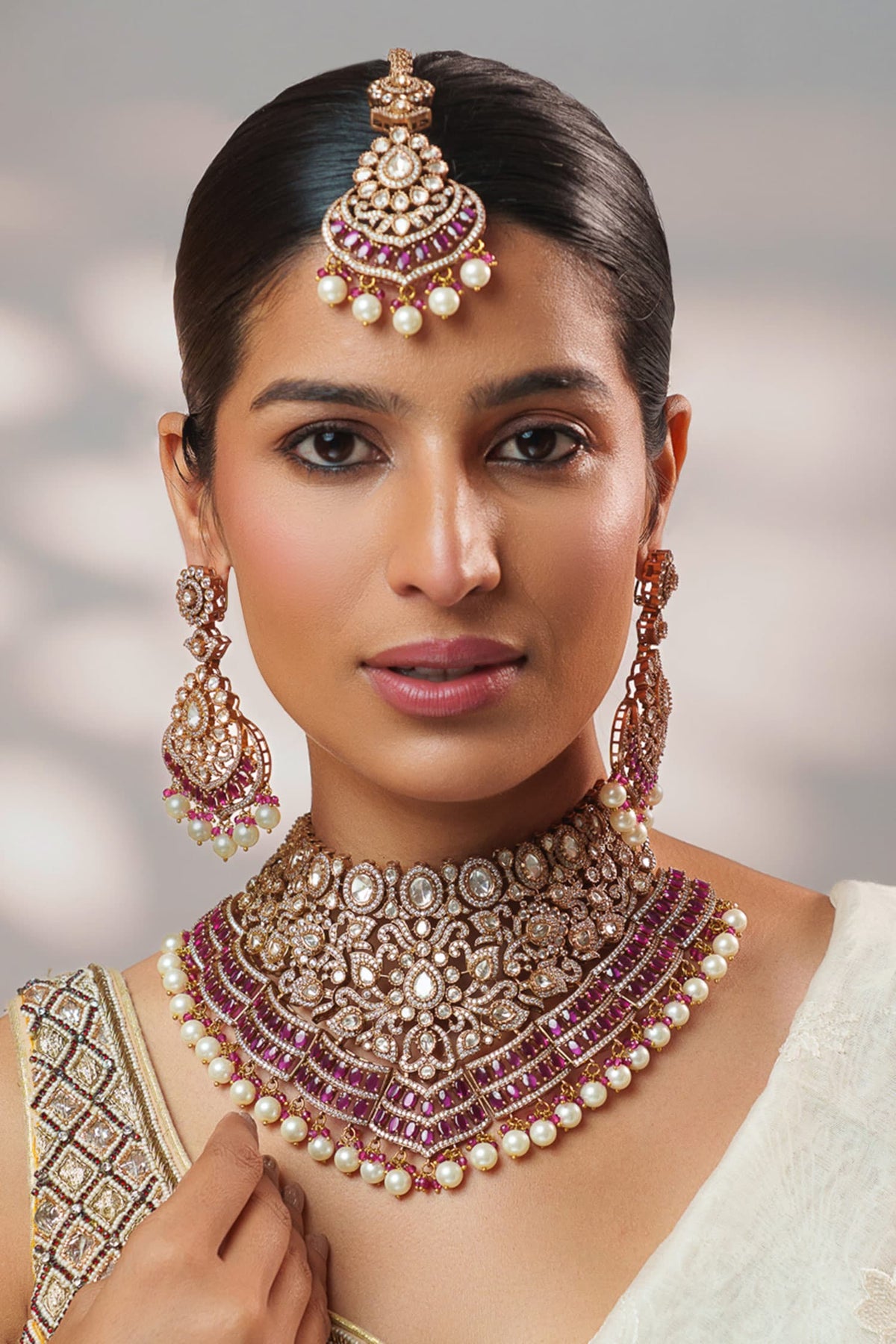 Polki Embellished Necklace Set 