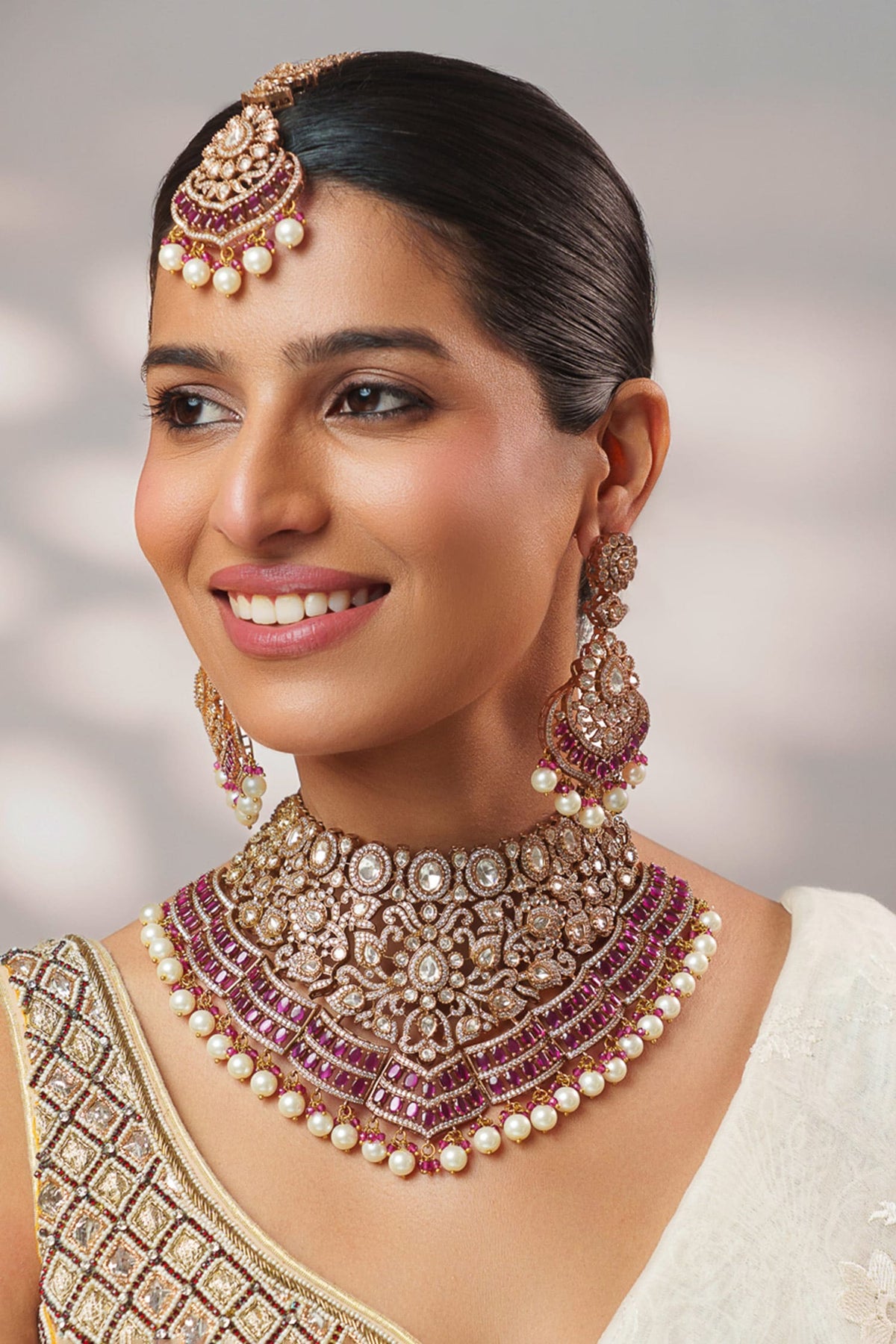 Polki Embellished Necklace Set 