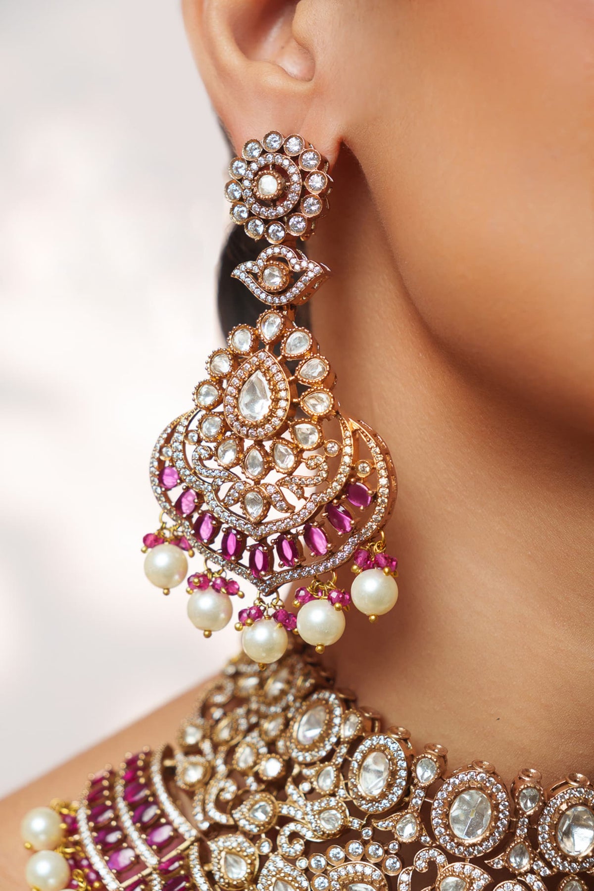 Polki Embellished Necklace Set 