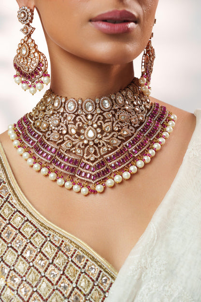 Polki Embellished Necklace Set 