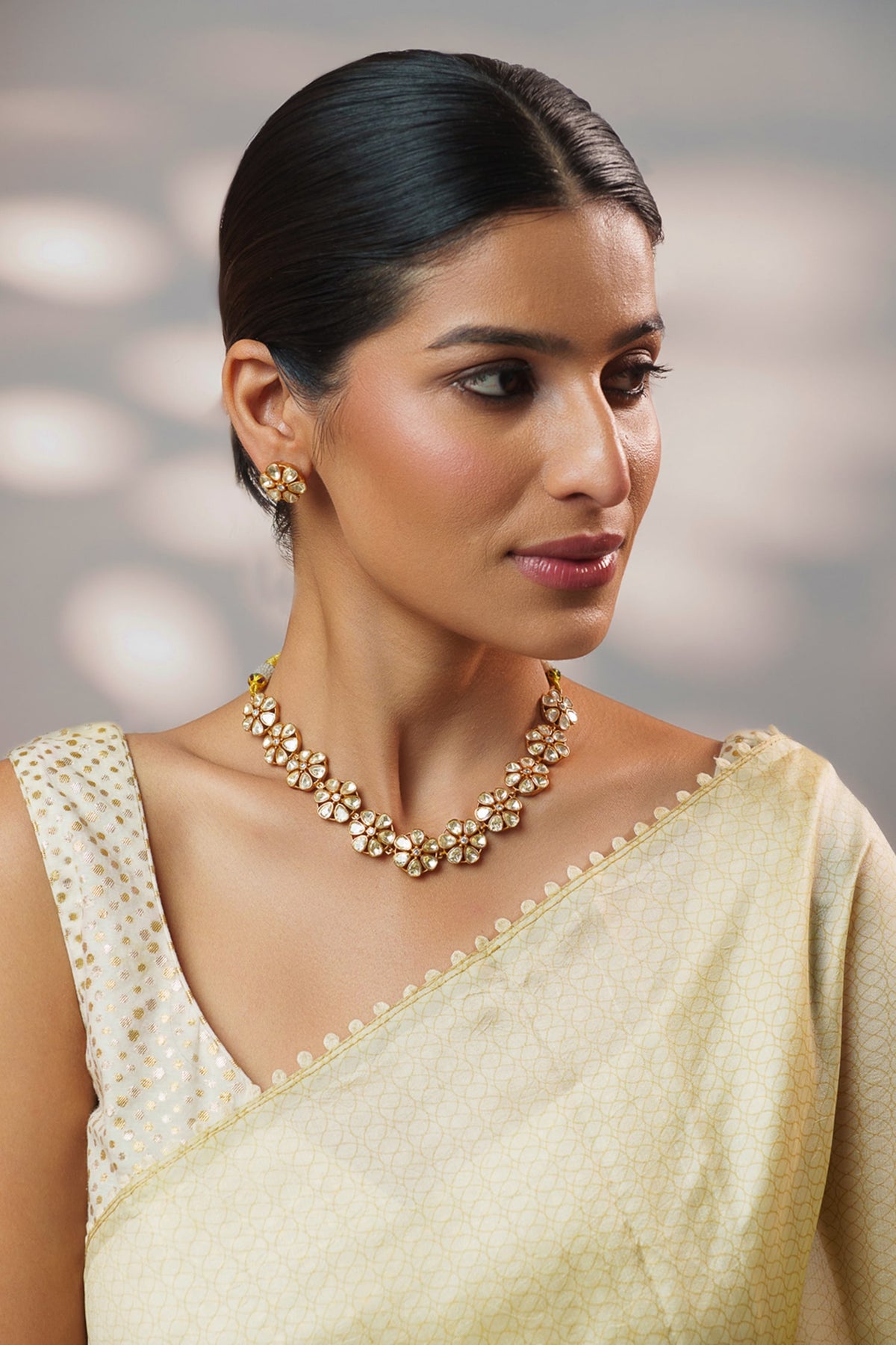 Moissanite Embellished Necklace Set 