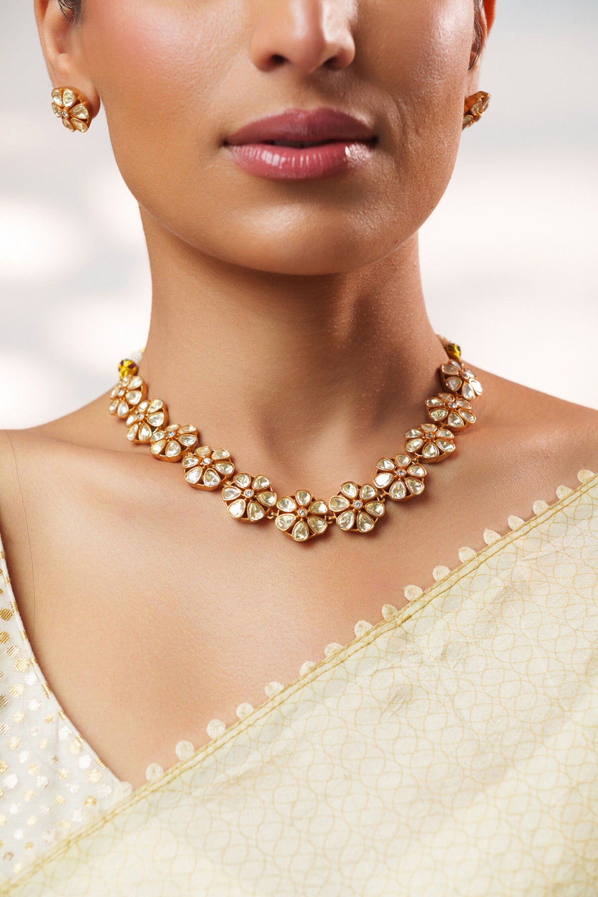 Moissanite Embellished Necklace Set 