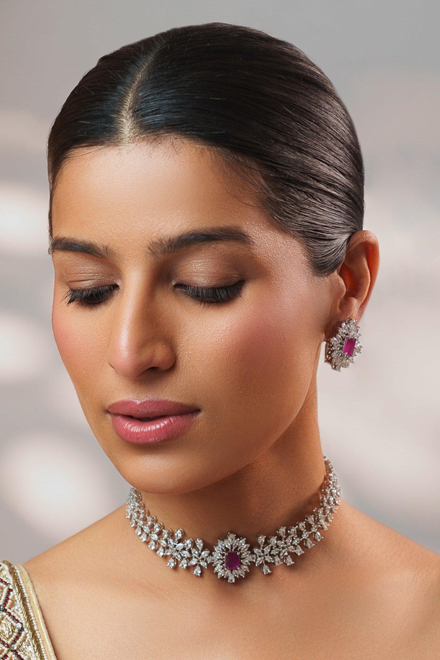 Diamond Embellished Choker Set 