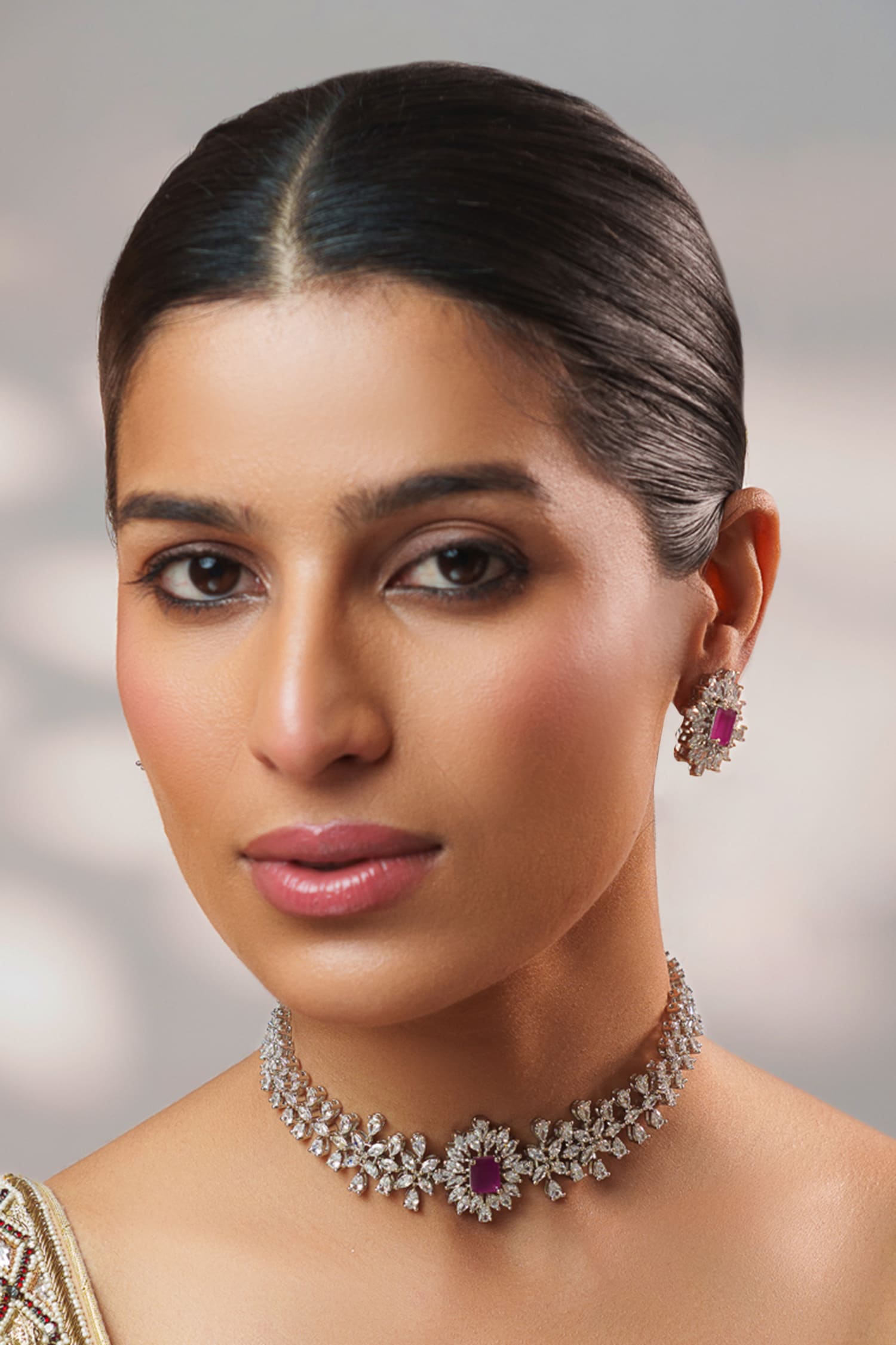 Diamond Embellished Choker Set 