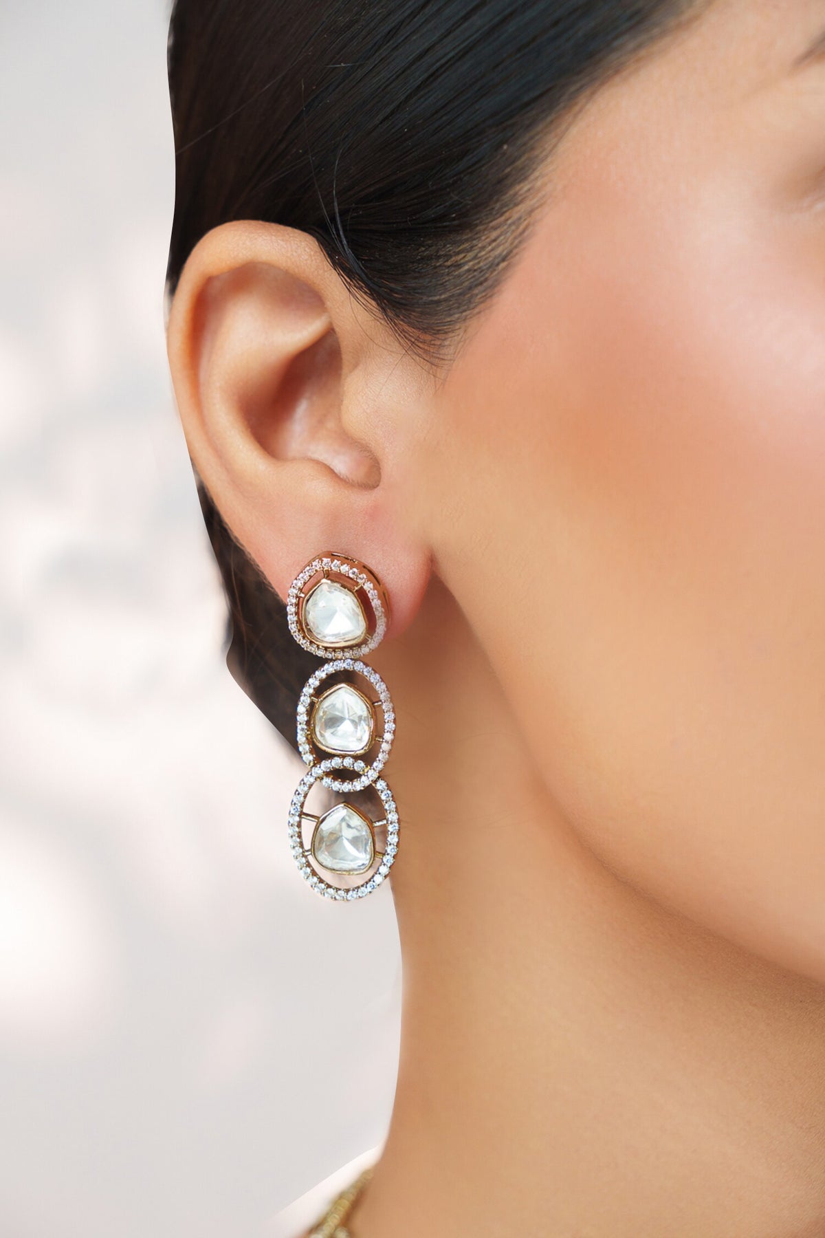 Kundan Polki Stone Necklace Set 