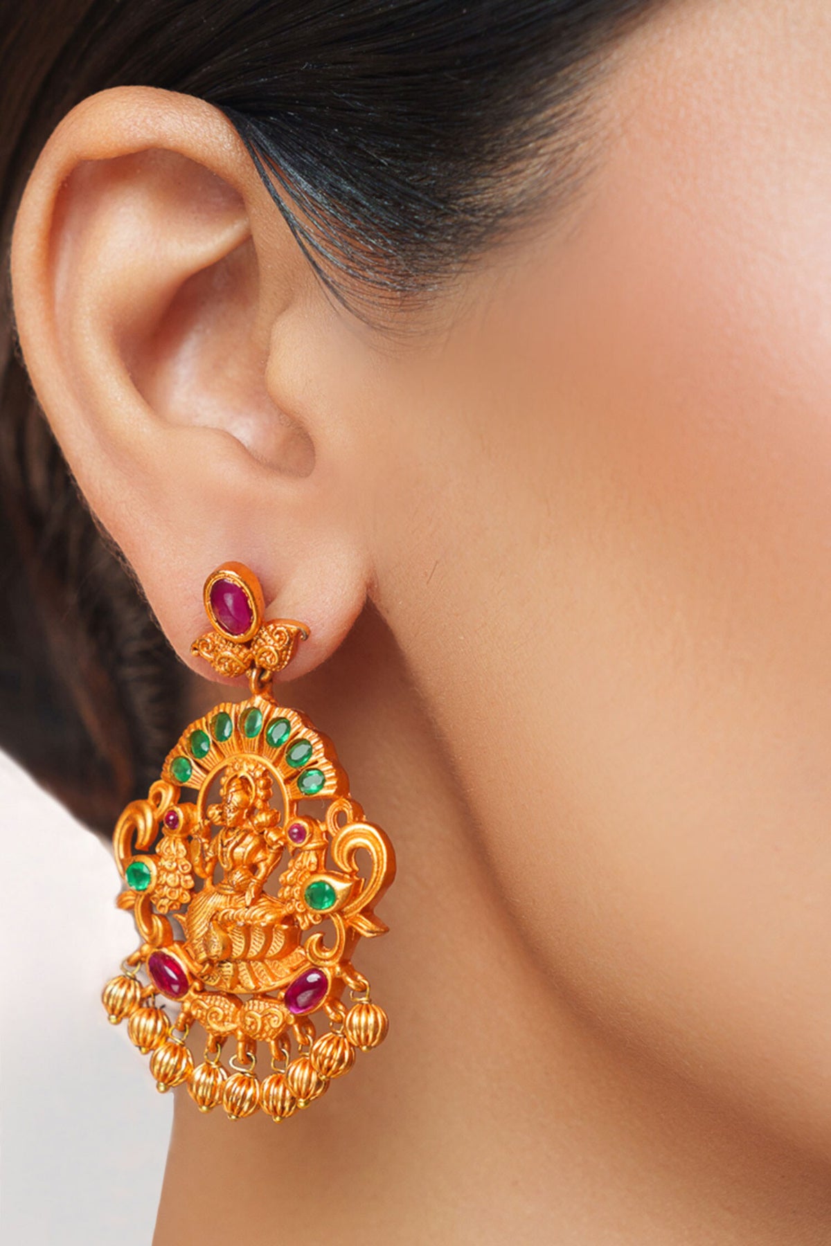 Kundan Temple Necklace Set 