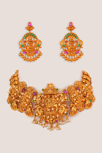 Kundan Temple Necklace Set 