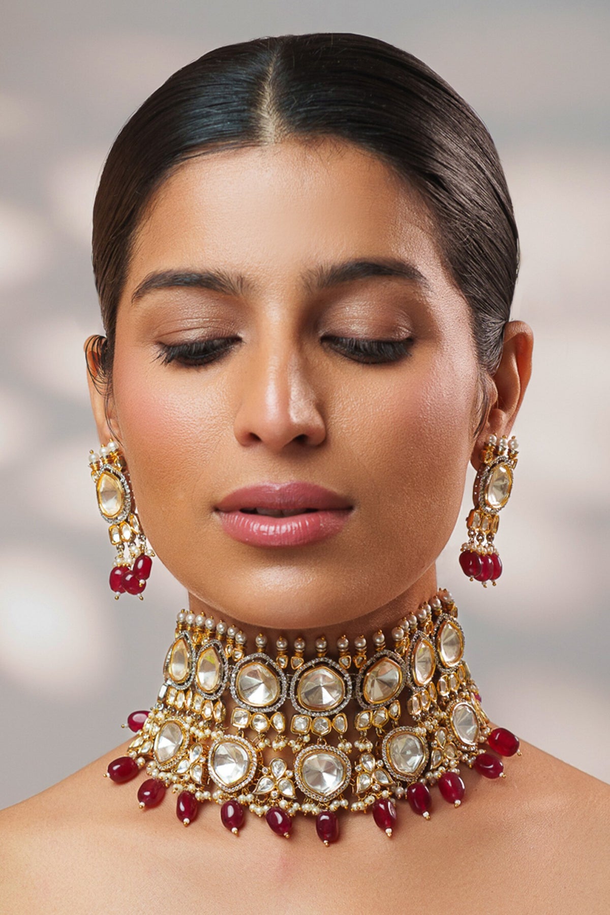 Kundan & Polki Embellished Choker Set 