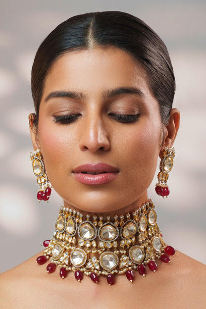 Kundan & Polki Embellished Choker Set 