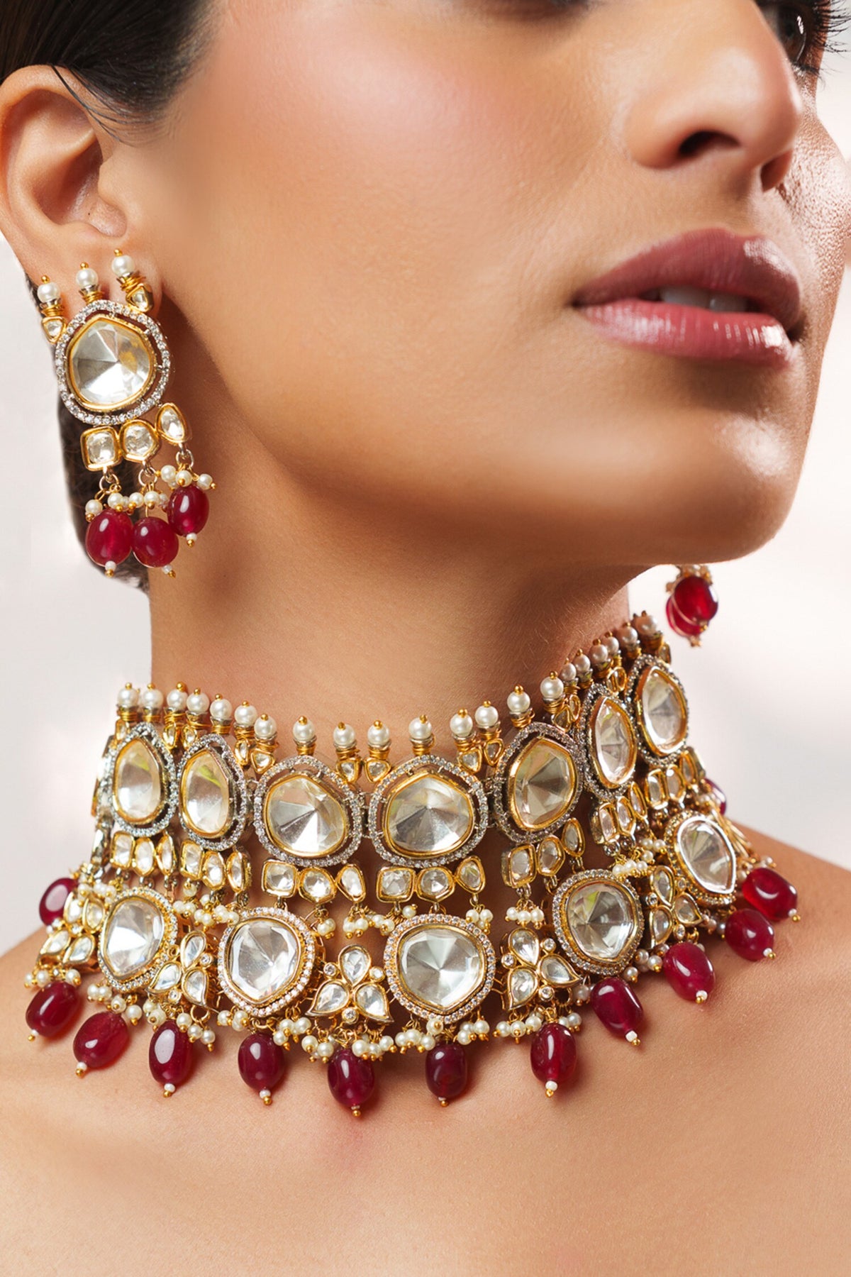 Kundan & Polki Embellished Choker Set 