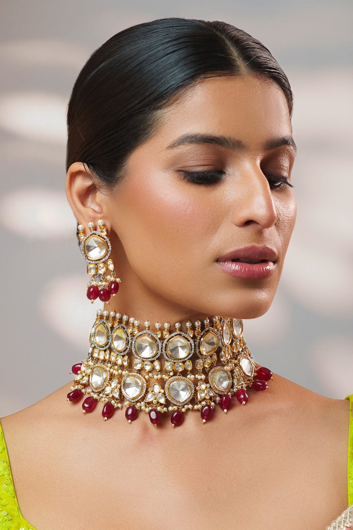 Kundan & Polki Embellished Choker Set 