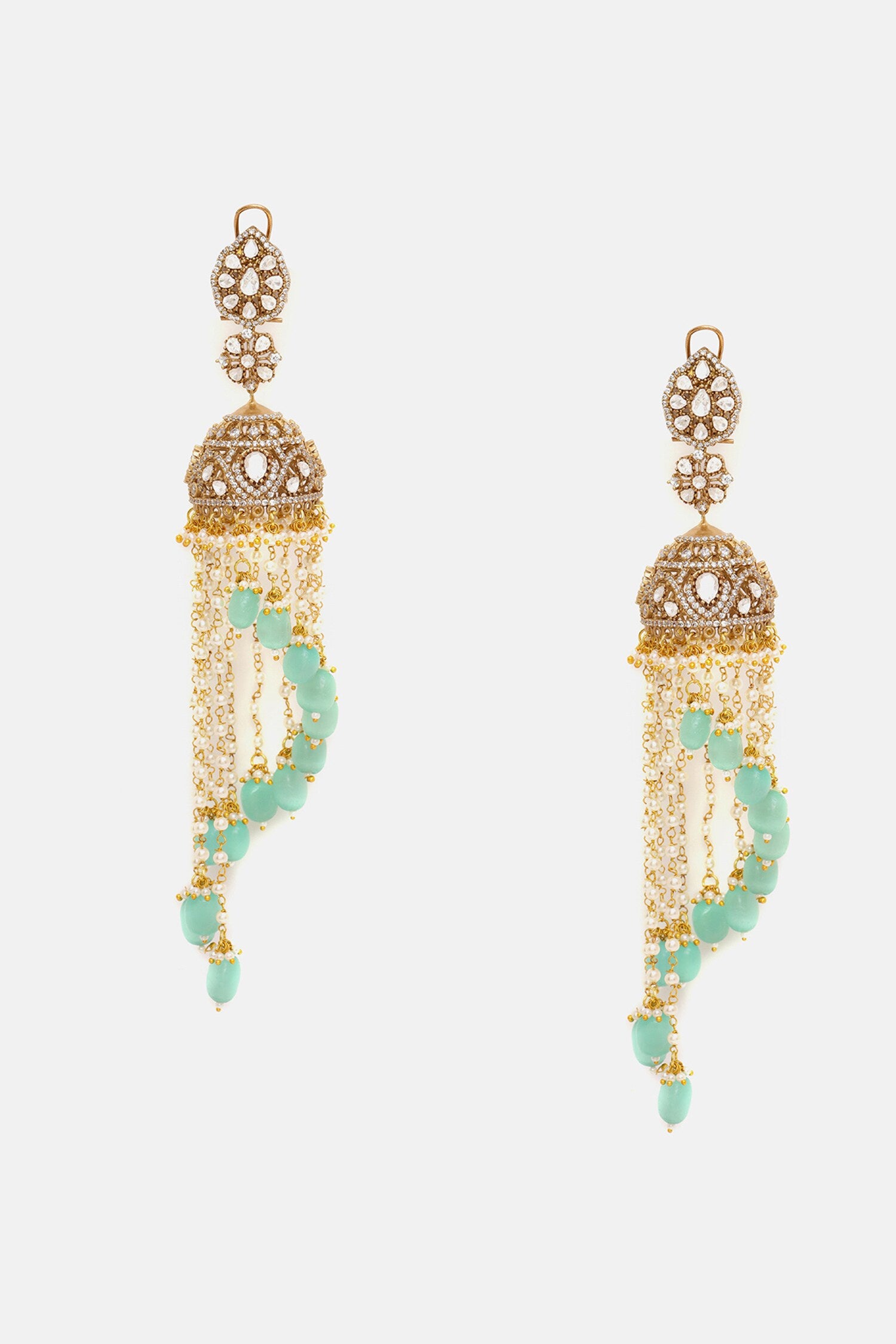 Diamond & Stone Jhumka Earrings 