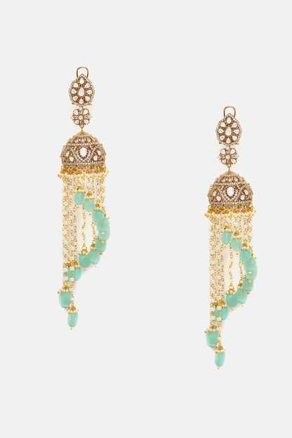 Diamond & Stone Jhumka Earrings 