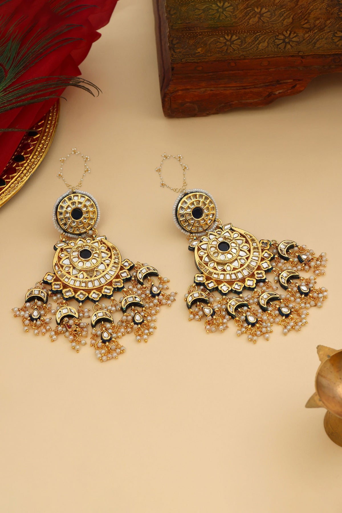 Kundan Chand Earrings  