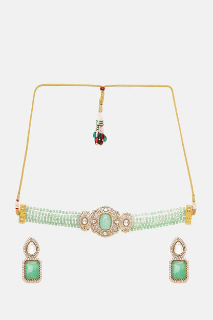 Stone & Moissanite Studded Necklace Set 