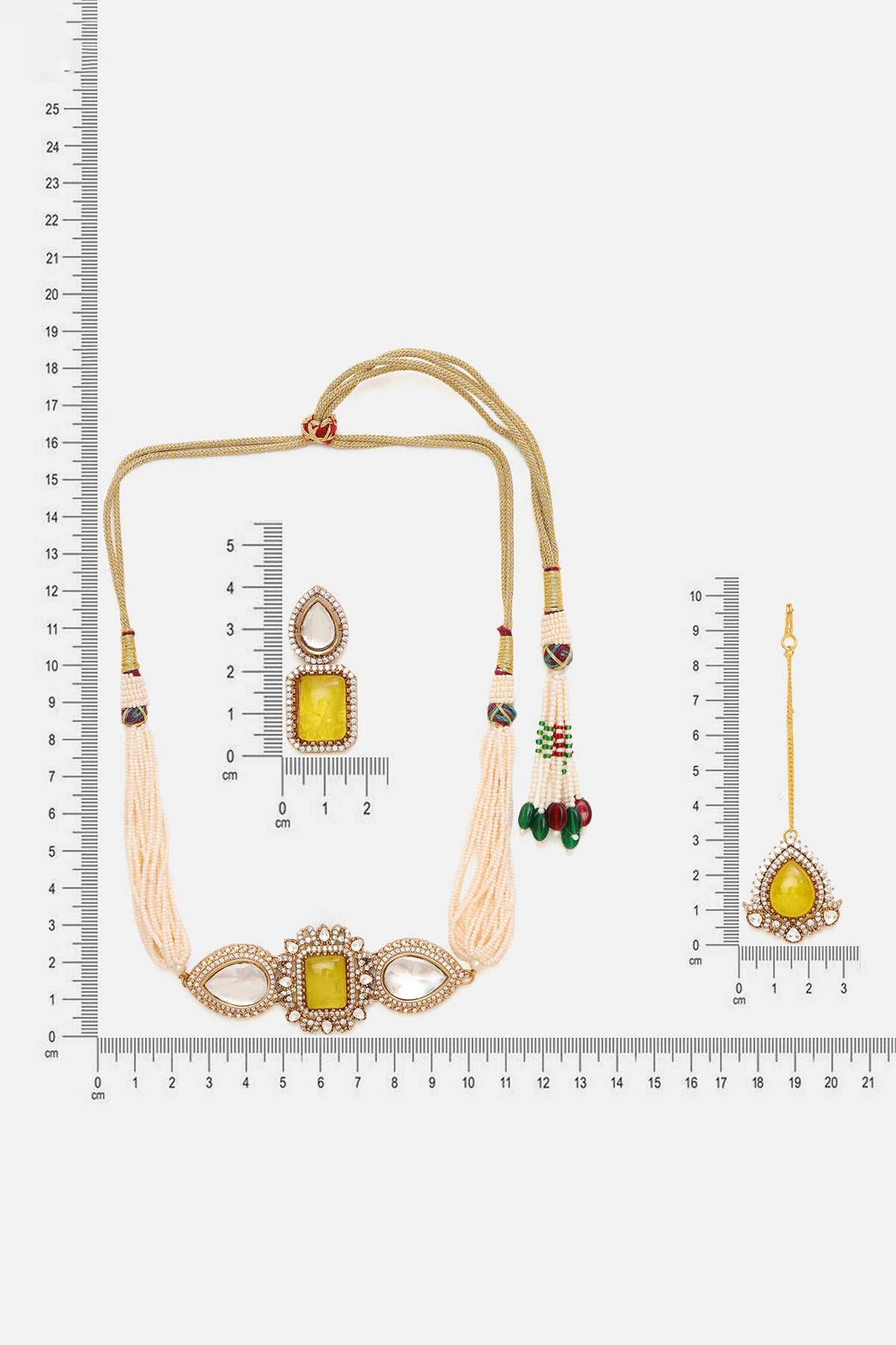 Stone & Moissanite Embellished Necklace Set 