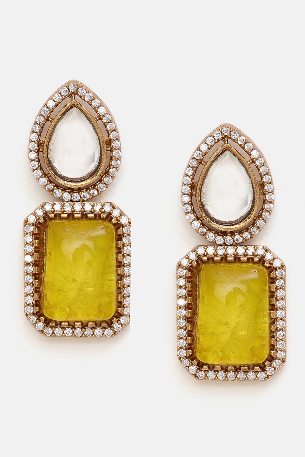 Stone & Moissanite Embellished Necklace Set 