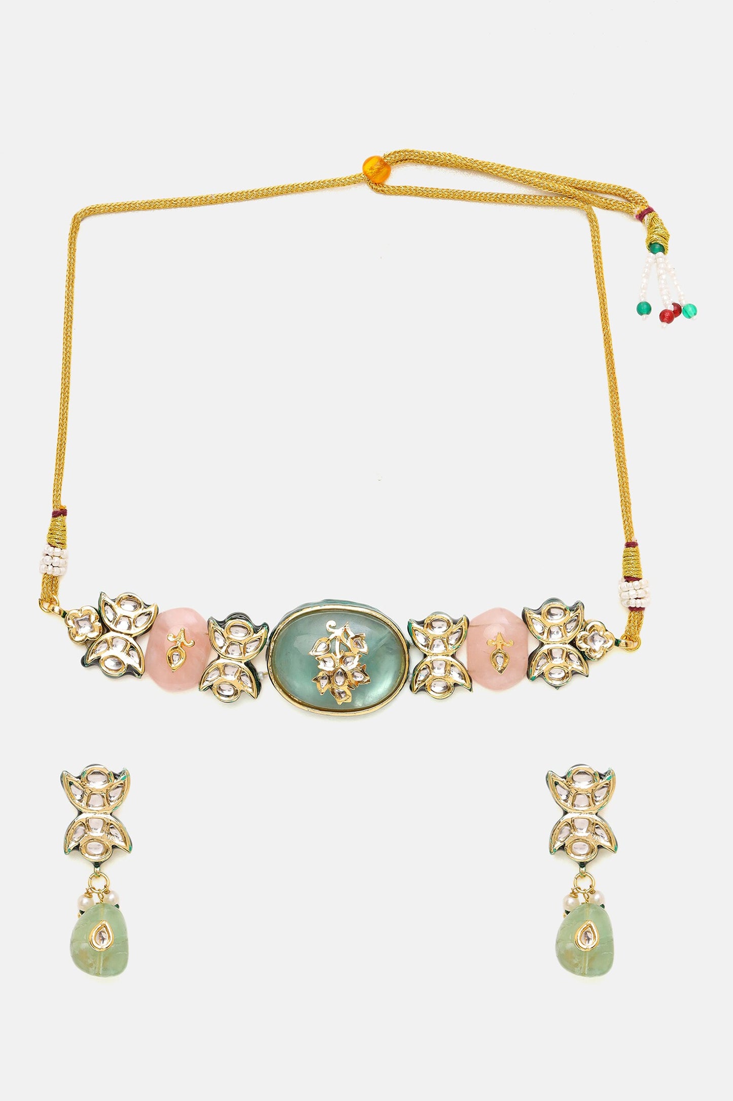Kundan & Stonework Choker & Earrings Set 