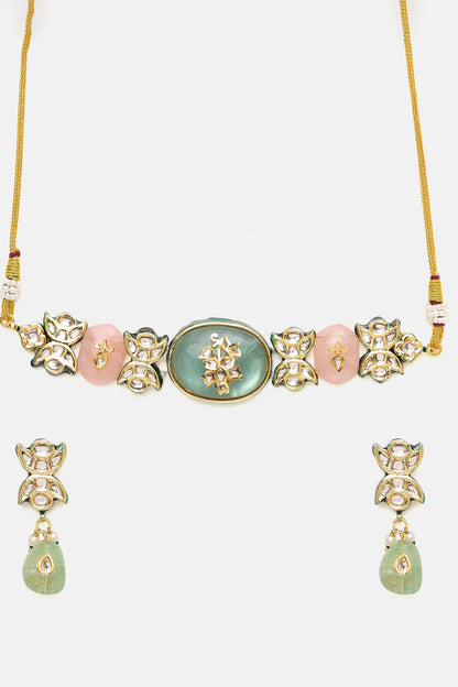 Kundan & Stonework Choker & Earrings Set 