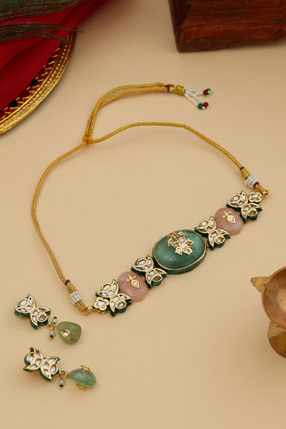 Kundan & Stonework Choker & Earrings Set 