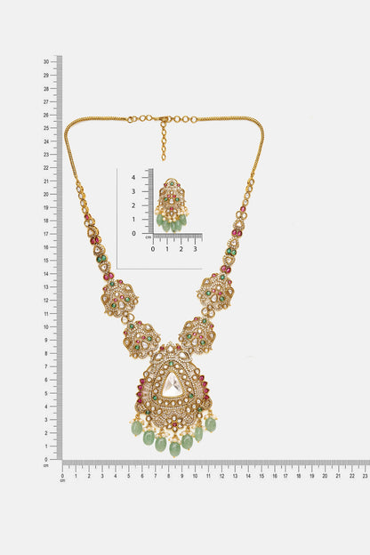 Long Kundan Heavy Maharani Necklace Set 