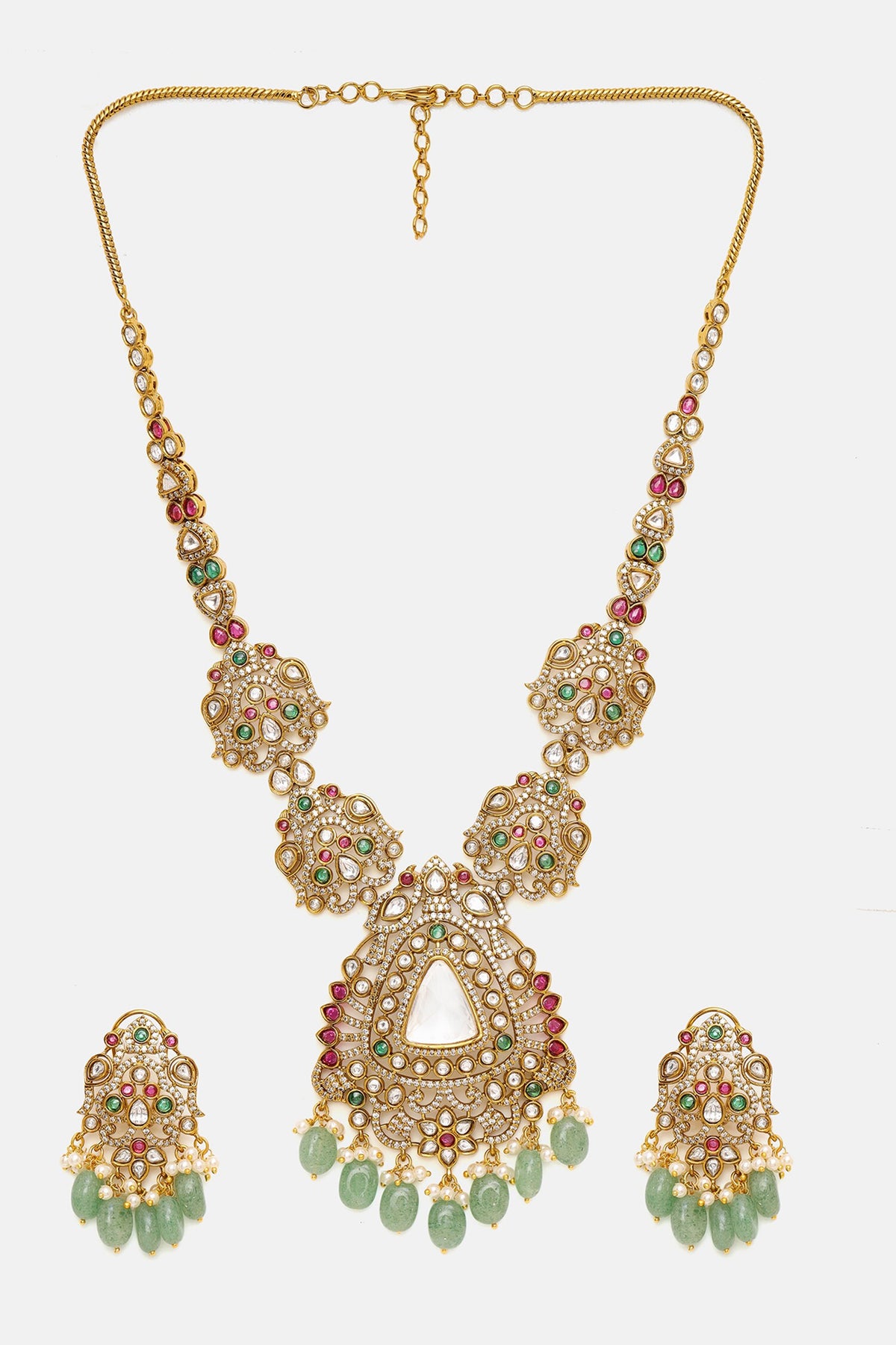 Long Kundan Heavy Maharani Necklace Set 