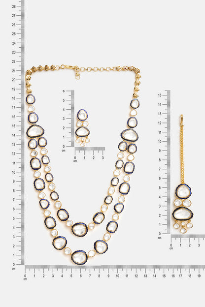 Meenakari Kundan Layered Necklace Set 