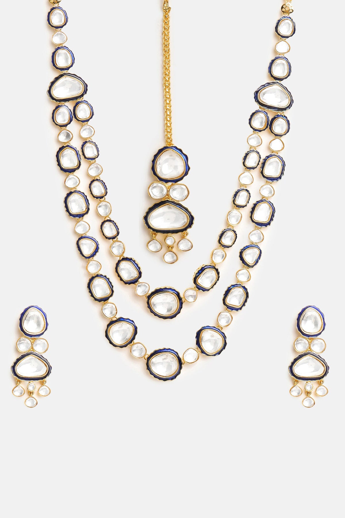 Meenakari Kundan Layered Necklace Set 
