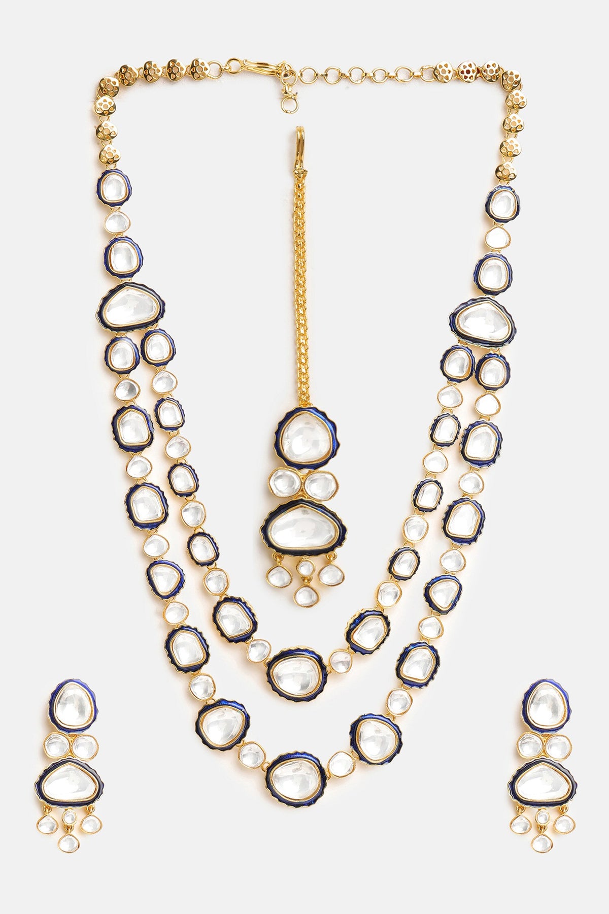 Meenakari Kundan Layered Necklace Set 
