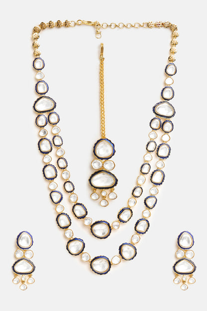 Meenakari Kundan Layered Necklace Set 
