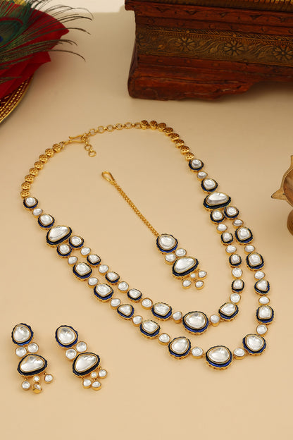 Meenakari Kundan Layered Necklace Set 