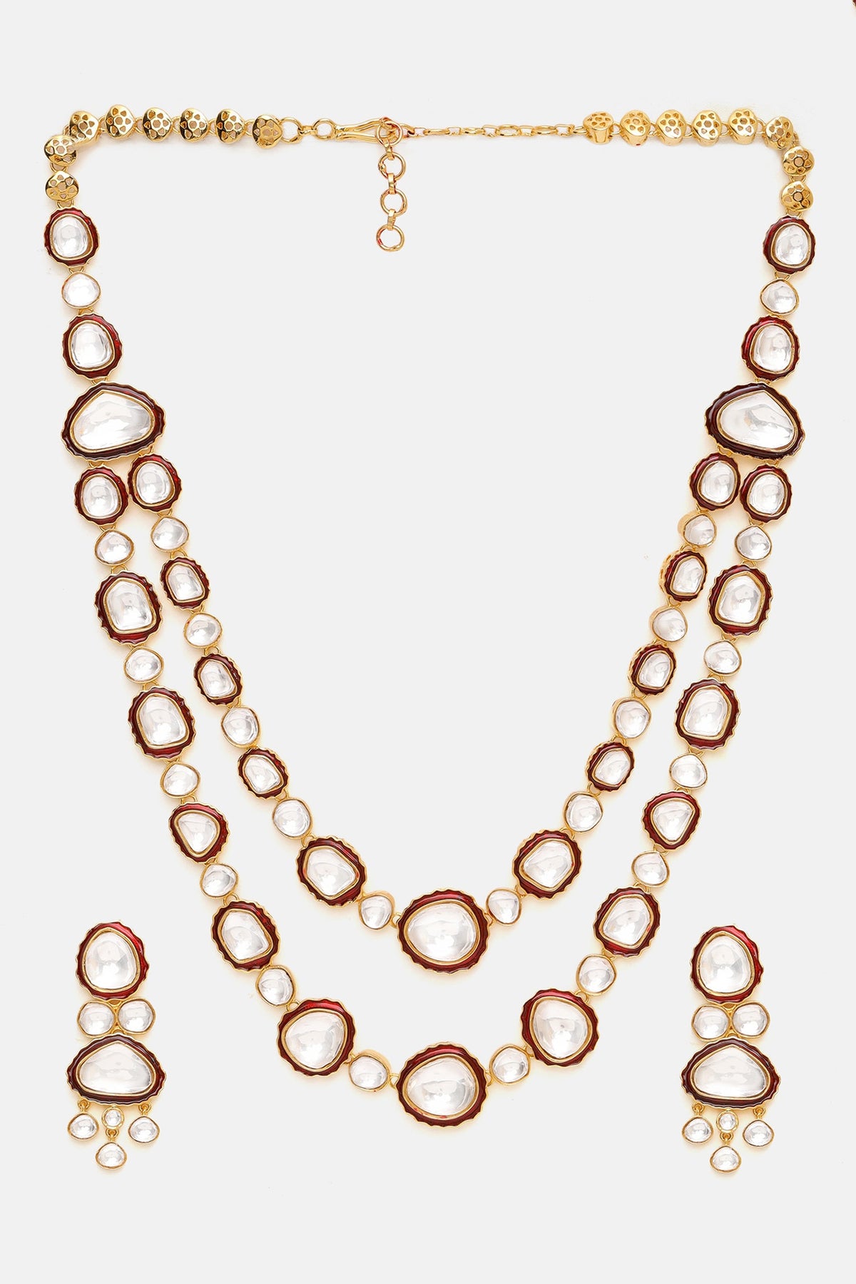 Meenakari Kundan Layered Necklace Set 