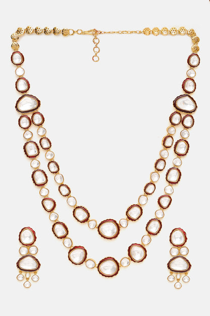 Meenakari Kundan Layered Necklace Set 