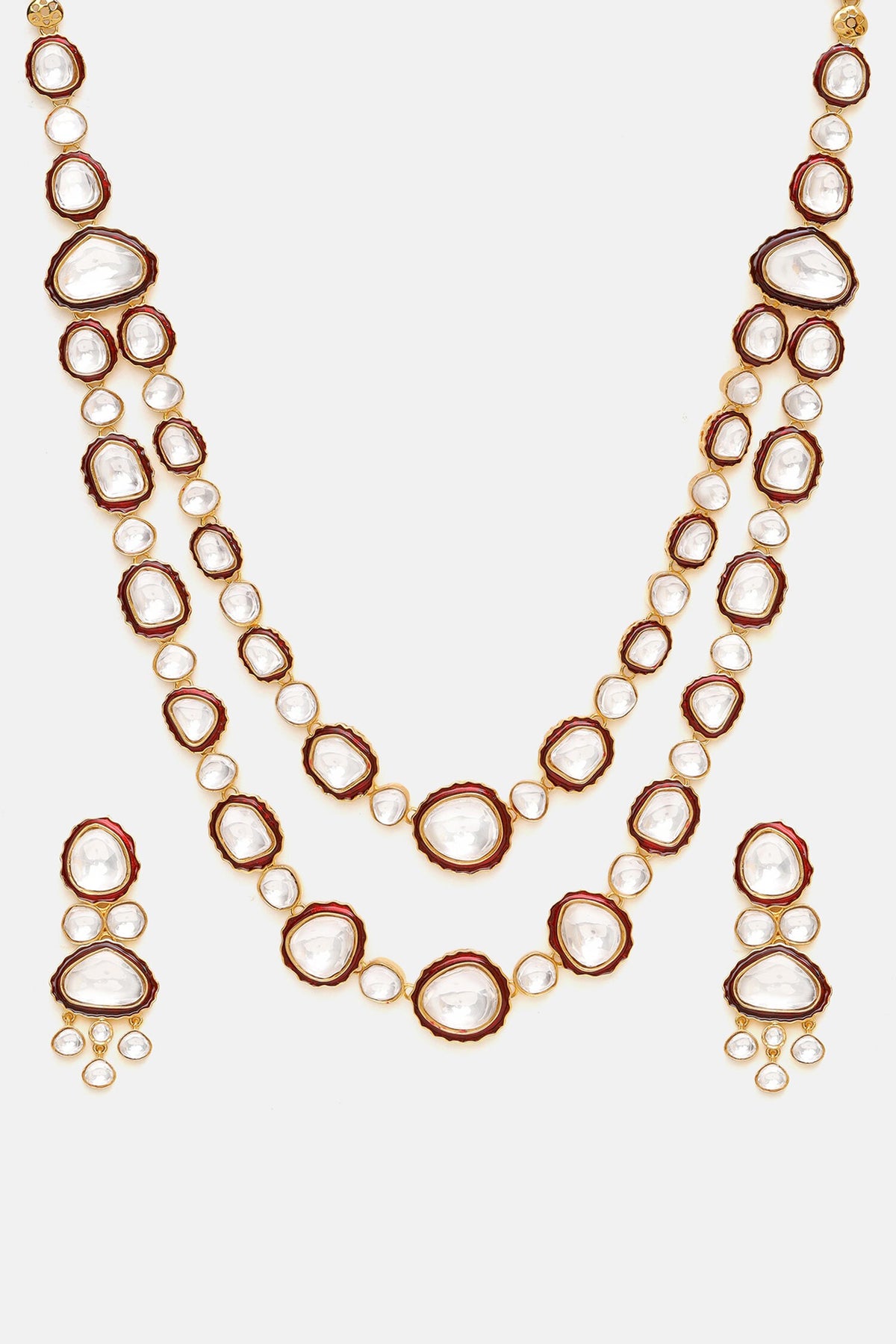 Meenakari Kundan Layered Necklace Set 