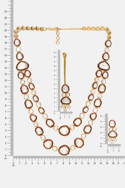 Meenakari Kundan Layered Necklace Set 
