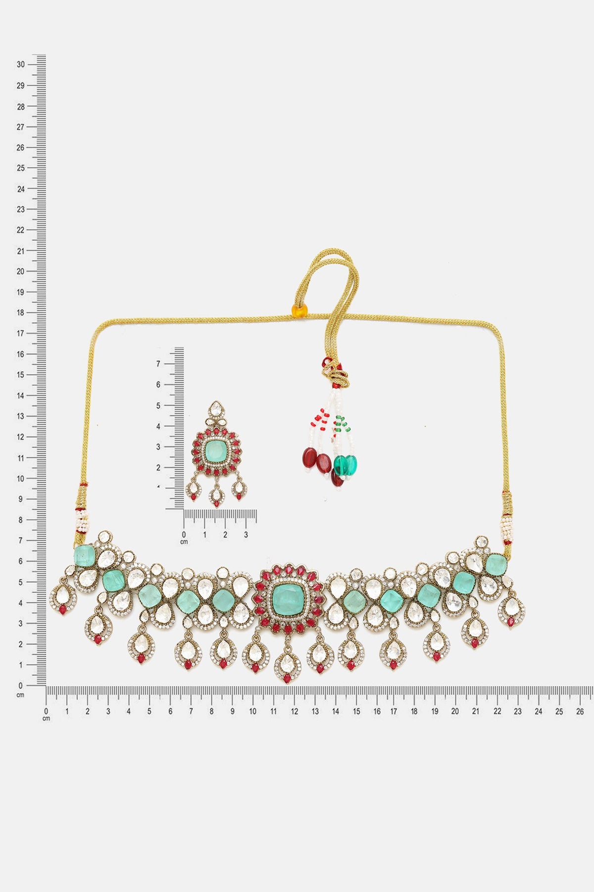 Stonework Moissanite Choker With Earrings 