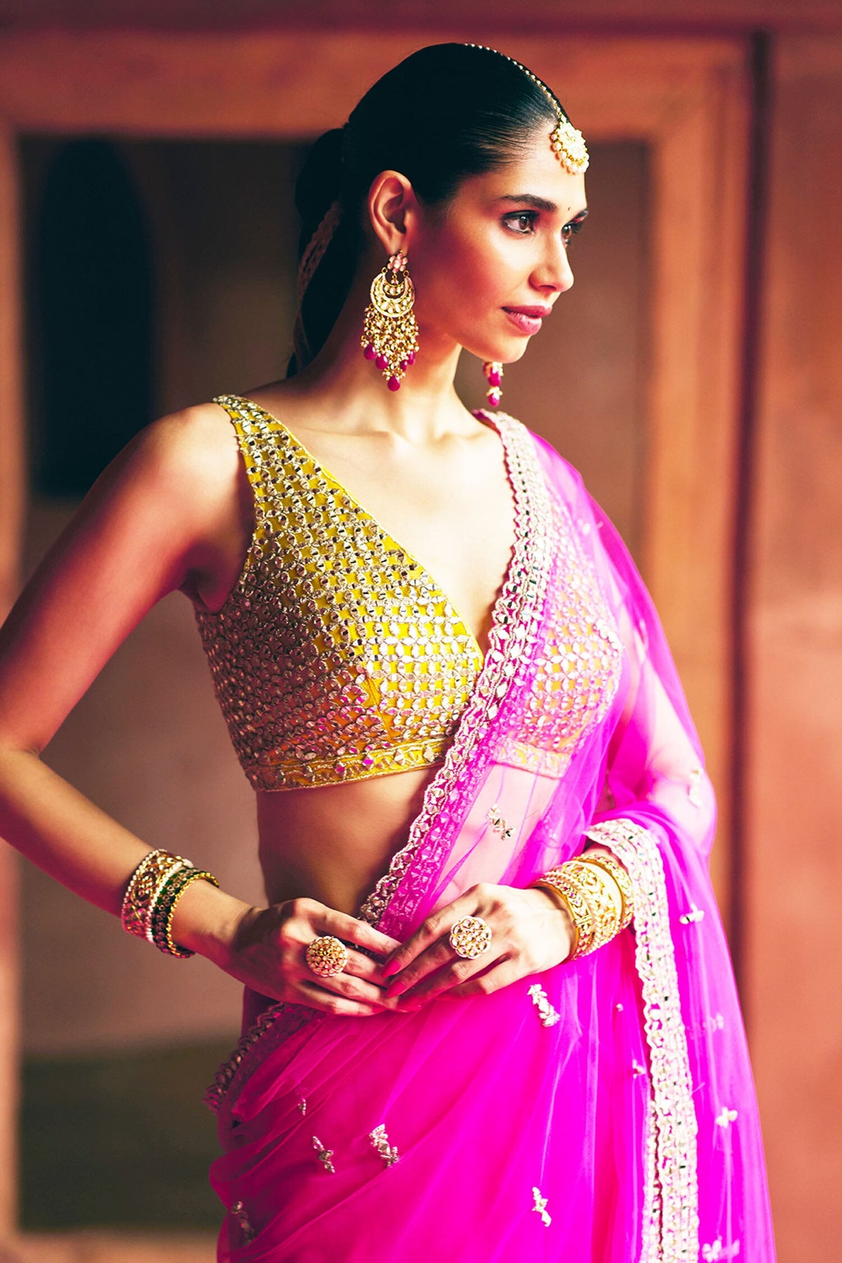 Pushkarini Embellished Chandbali Earrings 