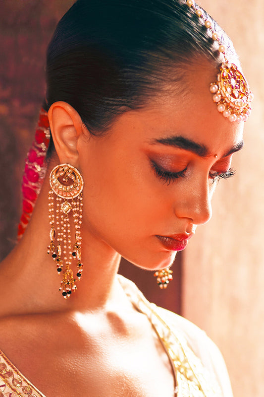 Mayil Kundan Embellished Earrings 