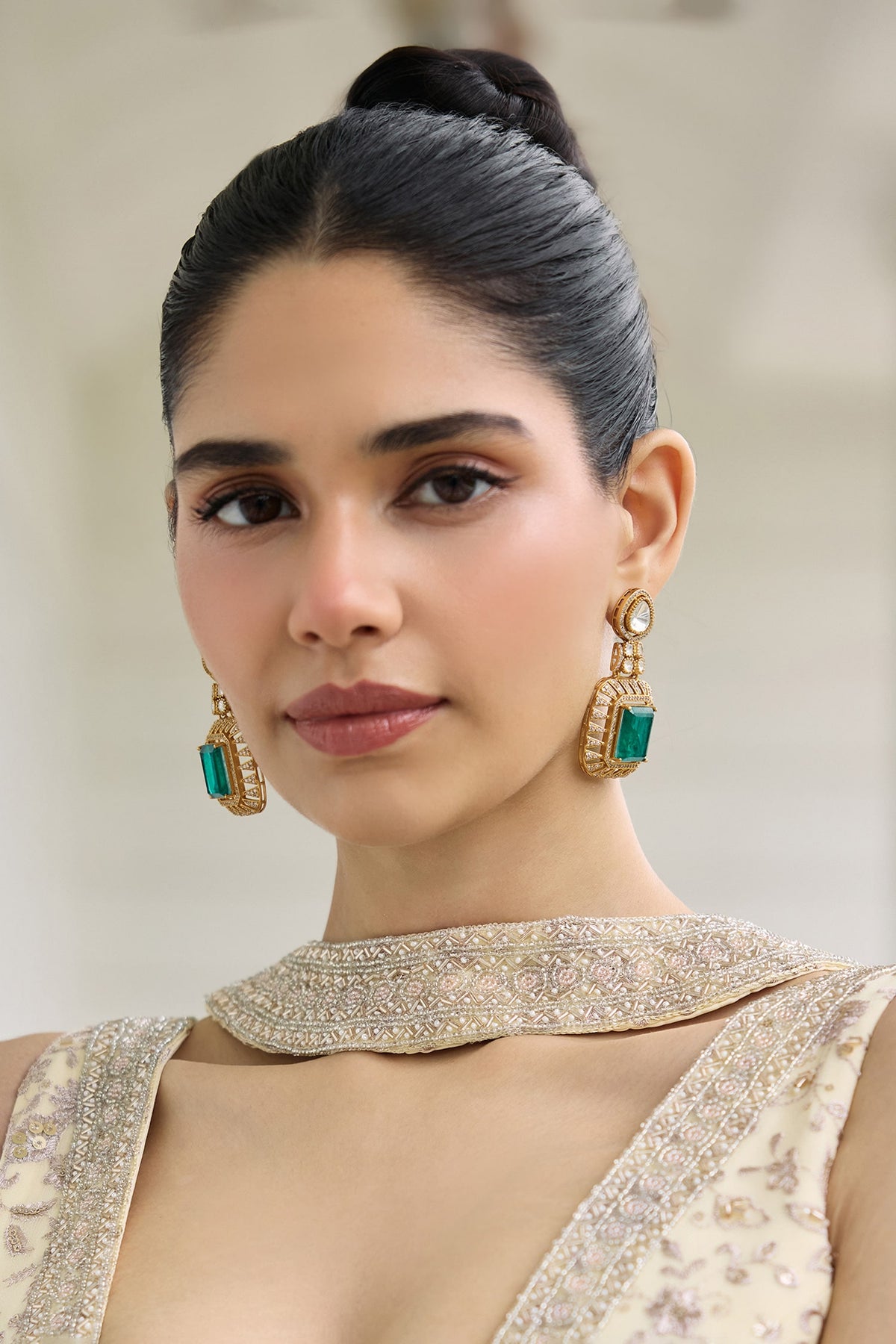 Meher Elan Polki & Doublet Emerald Choker Set 