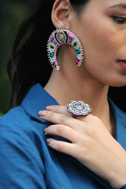 Jugnu Crescent Statement Earring 