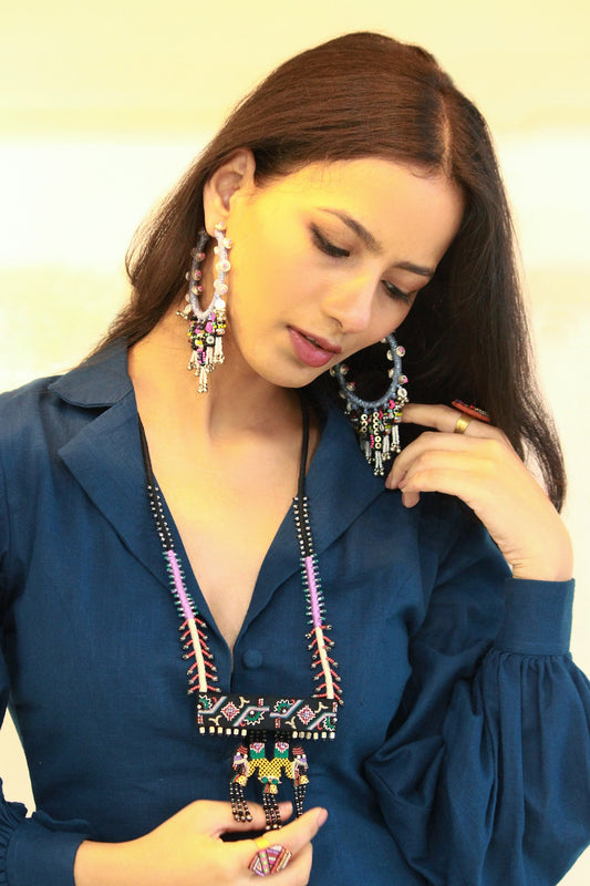 Manchali Beaded Pendant Necklace 